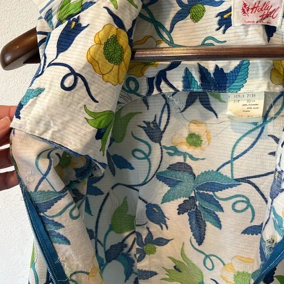 Vintage 1960s Holly Hill Floral Sleeveless Dress Jackie O Mad Men Era Pleats - Picture 5 of 14